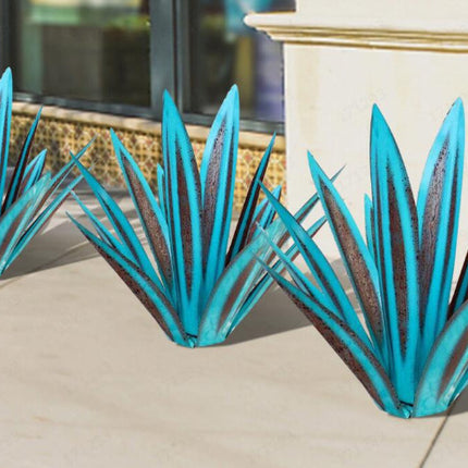Sculpture rustique en métal 9 feuilles Tequila
