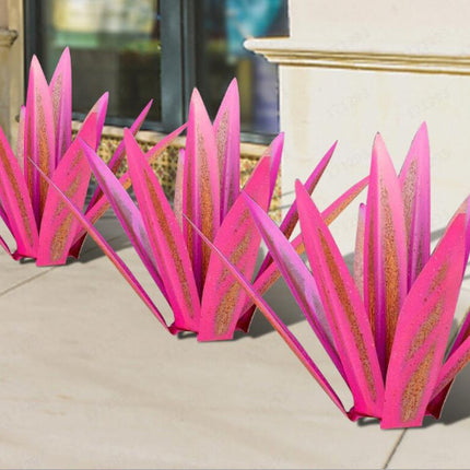 Sculpture rustique en métal 9 feuilles Tequila