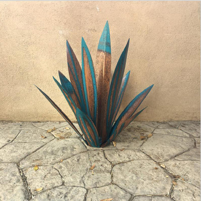 Metal Art 9 Leaves Tequila Rustic Sculpture