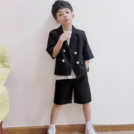 Boys Double-Breasted 2-Piece Suit Set