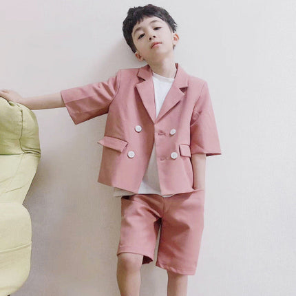 Boys Double-Breasted 2-Piece Suit Set
