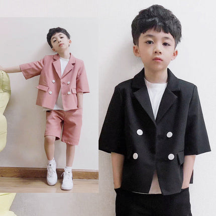 Boys Double-Breasted 2-Piece Suit Set