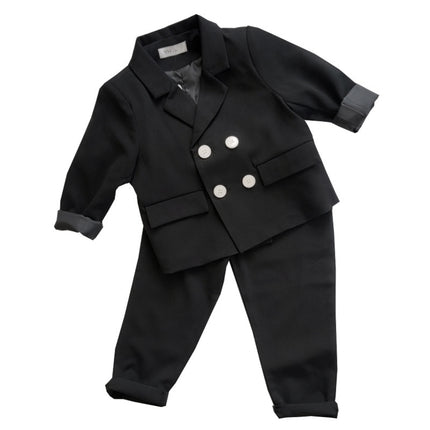 Boys Double-Breasted 2-Piece Suit Set