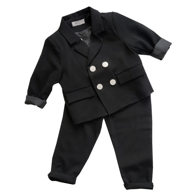 Boys Double-Breasted 2-Piece Suit Set