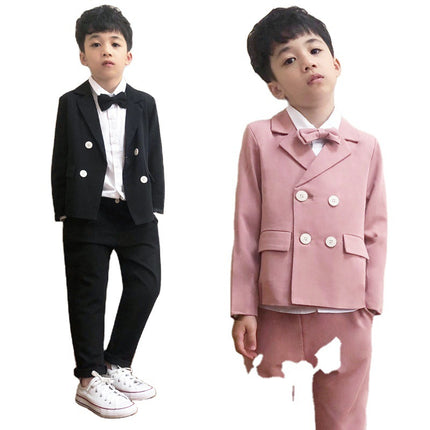 Boys Double-Breasted 2-Piece Suit Set
