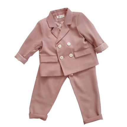 Boys Double-Breasted 2-Piece Suit Set