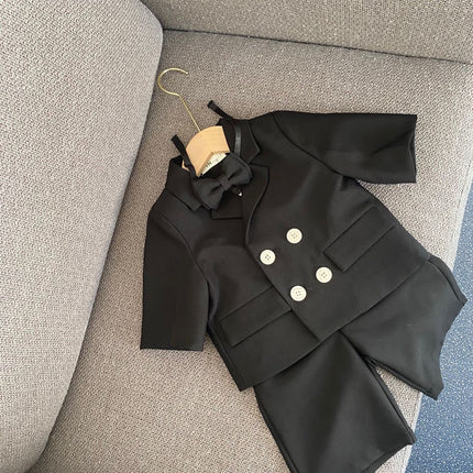 Boys Double-Breasted 2-Piece Suit Set