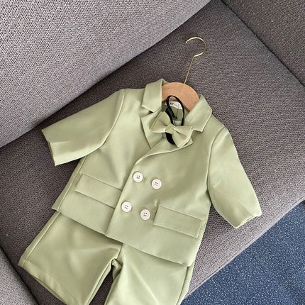 Boys Double-Breasted 2-Piece Suit Set
