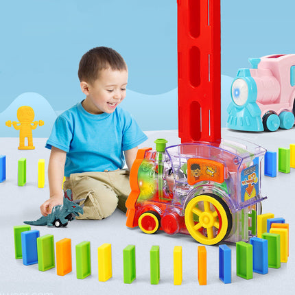 Kids Electric Domino Train Toy Set — 80, 120 & 160 Pieces