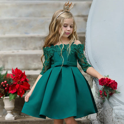 Girls Elegant Lace Special Occasion Dress