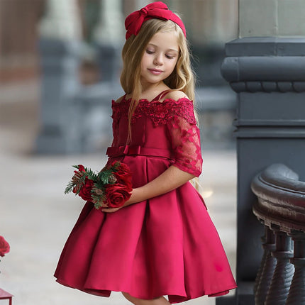 Girls Elegant Lace Special Occasion Dress