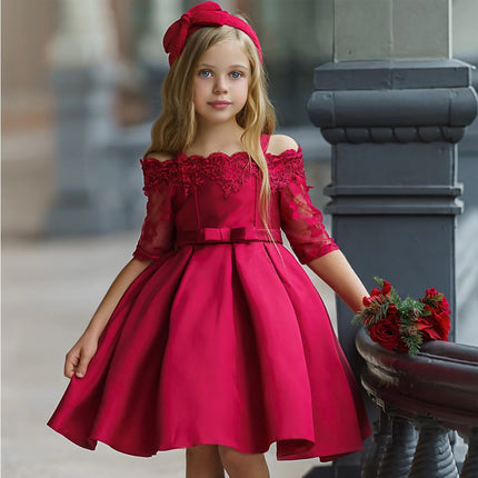 Girls Elegant Lace Special Occasion Dress