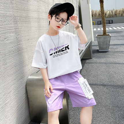 Boys Short-Sleeve Top & Shorts 2-Piece Set