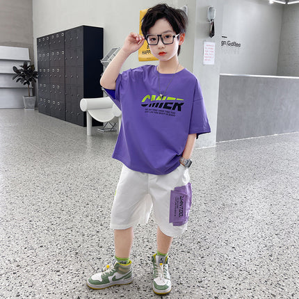 Boys Short-Sleeve Top & Shorts 2-Piece Set