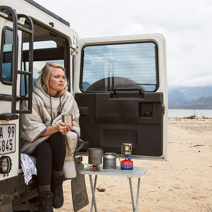 All-In-One Portable Camping Quilt, Warm Sleeping Bag And Travel Cloak
