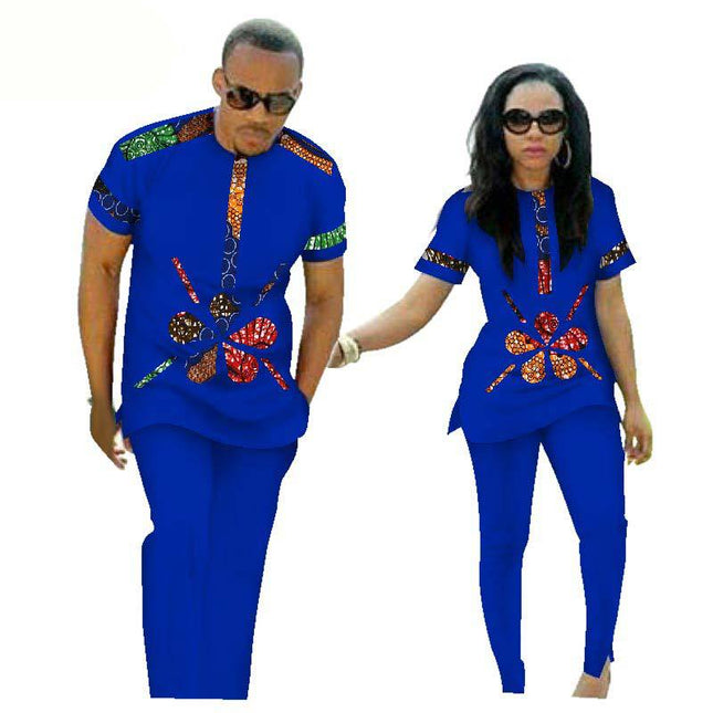 African Ethnic Couple Cotton Clothing Pants suit