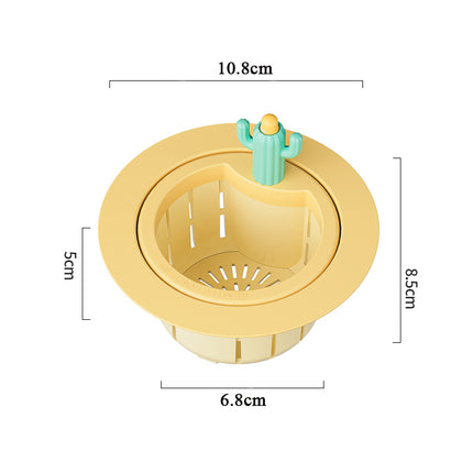Cactus Sink Drain Strainer With Automatic Press And Dumping Basket