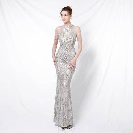 Backless Long Wear Sequin Dress