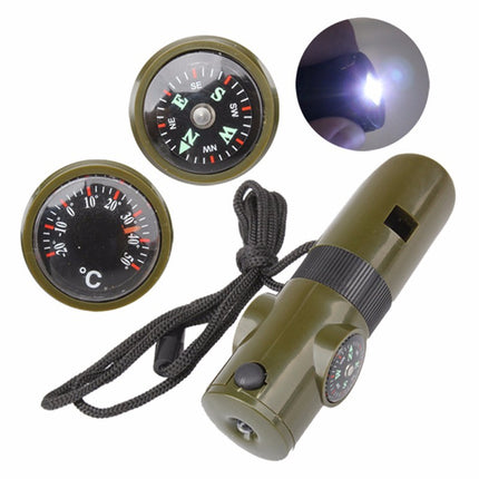 Seven-in-one whistle multi-function outdoor survival compass