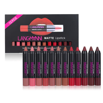 12-Piece Lipstick Set – 12 Bold Shades for Every Mood & Occasion