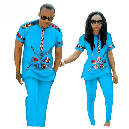 African Ethnic Couple Cotton Clothing Pants suit