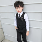 Black Plaid Vest Suit / 11 Recommended 110cm