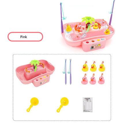 Electric Rotating Fishing Toy for Kids – Music & Light Bath Playset