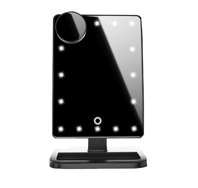 Touch Screen Makeup Mirror With 20 LED Lights And Bluetooth Speaker