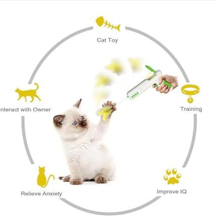 Interactive Cat Toy With Feather Stick
