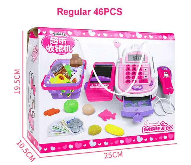 Kids Pretend Play Supermarket Cash Register & POS Set
