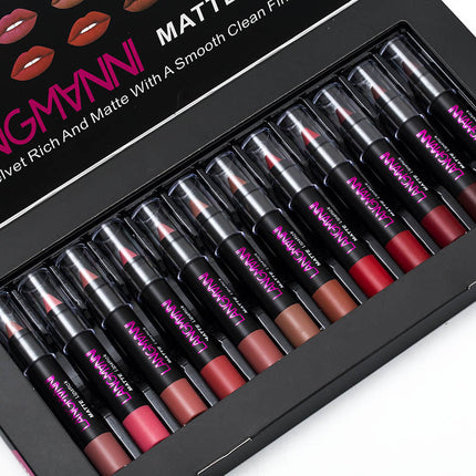 12-Piece Lipstick Set – 12 Bold Shades for Every Mood & Occasion