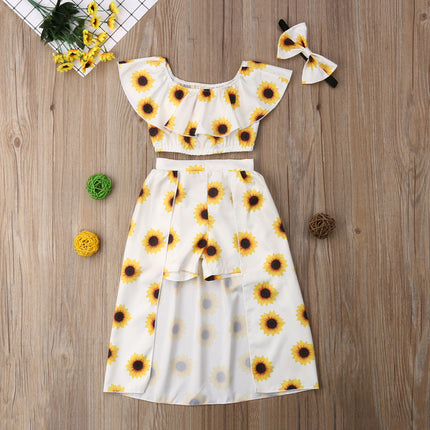 Girls Sunflower 3 Piece Set With Head Band