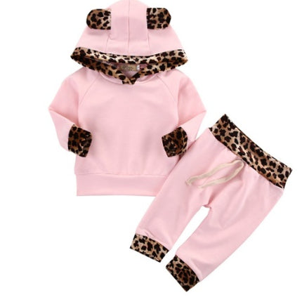 Girls 2-Piece Leopard Print Set | 100% Cotton UV Protection (70–100cm)