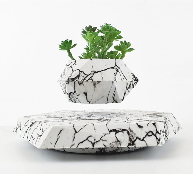 Levitating Magnetic Floating Marble Plant Pot