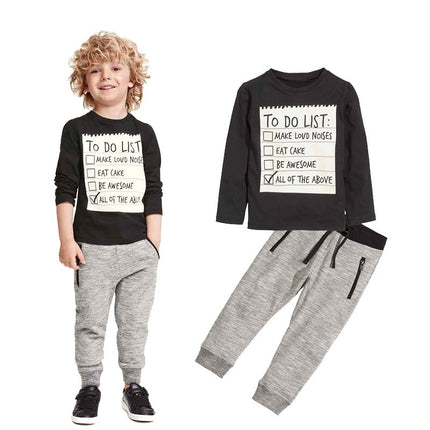Boys 2-Piece Long Sleeve T-Shirt Suit Set