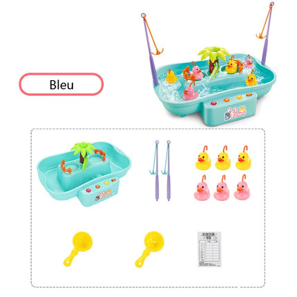 Electric Rotating Fishing Toy for Kids – Music & Light Bath Playset