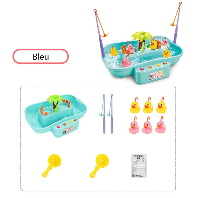 Electric Rotating Fishing Toy for Kids – Music & Light Bath Playset