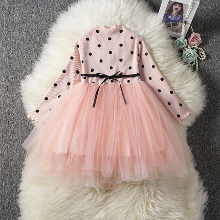 Girls Long Sleeve Tutu Lace Dress