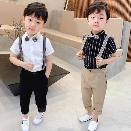 Boys 4-Piece Formal Suit Set with Bow Tie