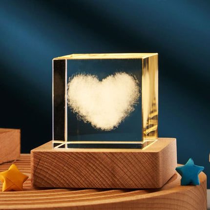 3D Transparent Crystal Cube Decorative Night Lamp