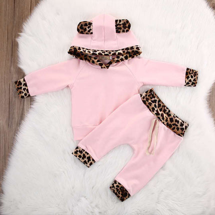 Girls 2-Piece Leopard Print Set | 100% Cotton UV Protection (70–100cm)