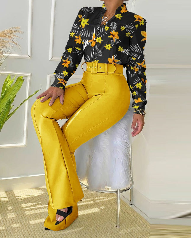 Women's Fashion Print Trouser Suit