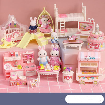 Miniature Room Dollhouse Playset – Simulation Furniture Toy for Girls