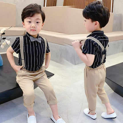 Boys 4-Piece Formal Suit Set with Bow Tie