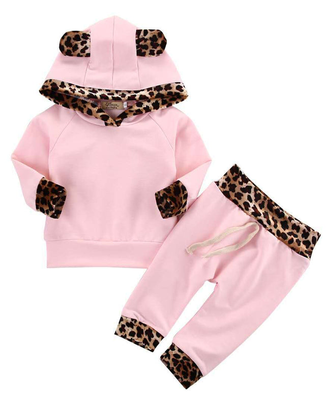 Girls 2-Piece Leopard Print Set | 100% Cotton UV Protection (70–100cm)