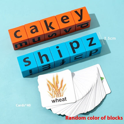 Kids 26-Letter Spelling Word Wooden Building Blocks