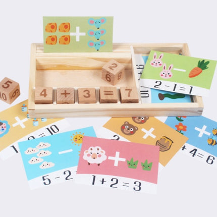 Kids Wooden Spelling & Arithmetic Block Game – Math Learning Set