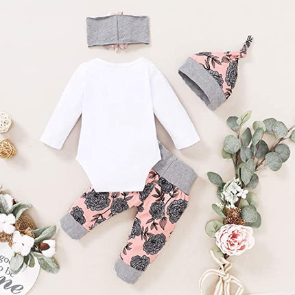Girls' 3-Piece Floral Jumpsuit Set | Top, Trousers & Headband (70–100cm)