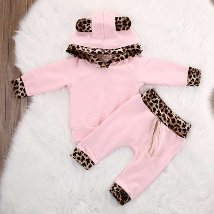 Girls 2-Piece Leopard Print Set | 100% Cotton UV Protection (70–100cm)