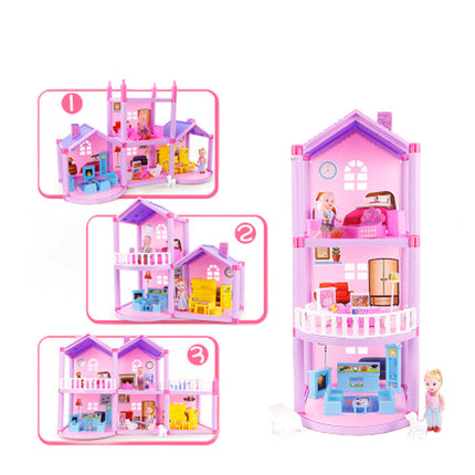 DIY Dollhouse Villa – Assembled Miniature House with Furniture for Girls